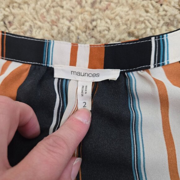 Maurice's Women's Size 2 Striped Button Up Blouse Multicolor - Picture 3 of 5